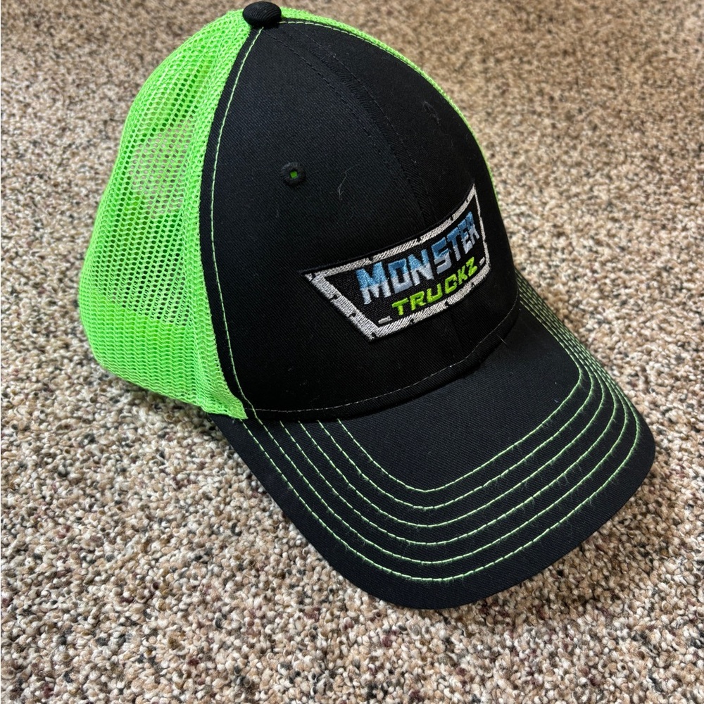 Monster Jam Monster Truckz Otto Trucker Neon Green/Gray Mesh Snapback Hat